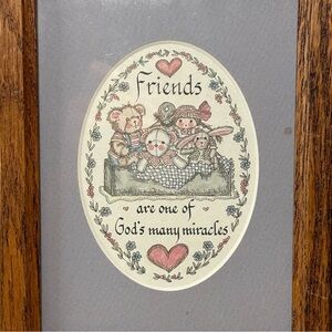 Vintage Friends Wall Art Framed Cottage core Farmhouse Folk Art Made in USA